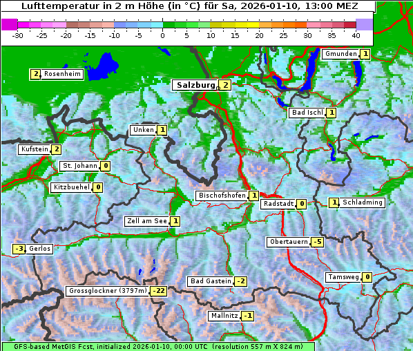 Temperatur, 10. 1. 2026