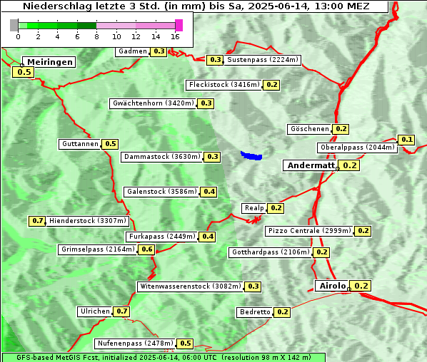 Niederschlag, 14. 6. 2025