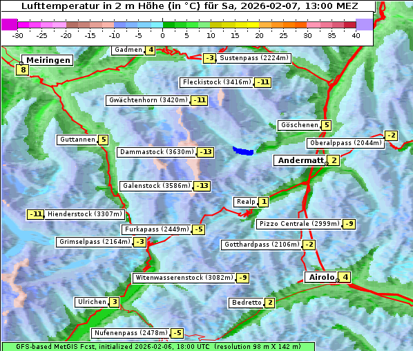 Temperatur, 7. 2. 2026