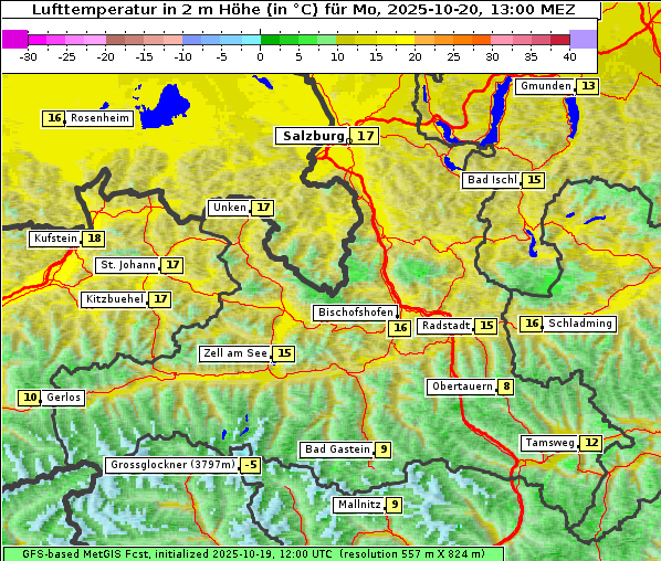 Temperatur, 20. 10. 2025