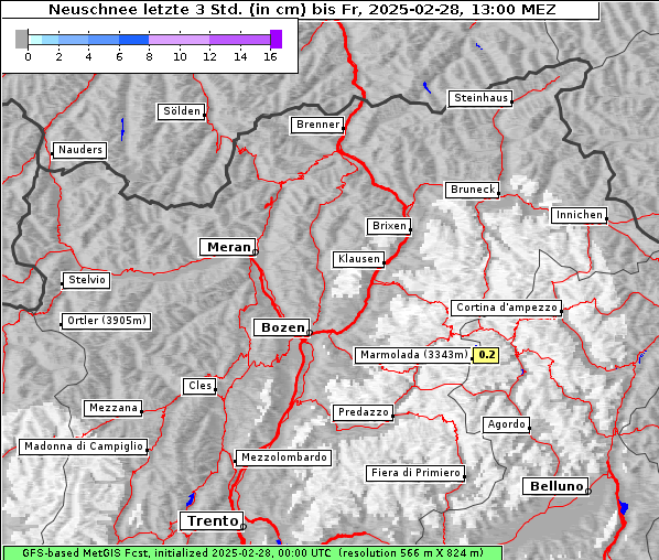 Neuschnee, 28. 2. 2025