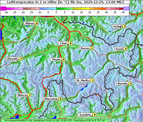 Temperatur, 25. 12. 2025