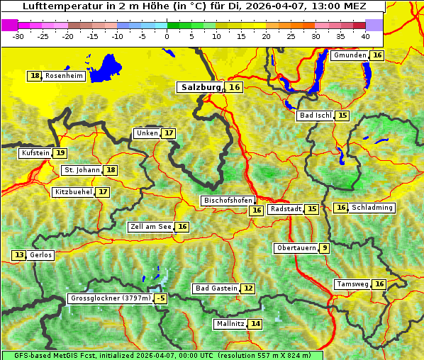 Temperatur, 7. 4. 2026