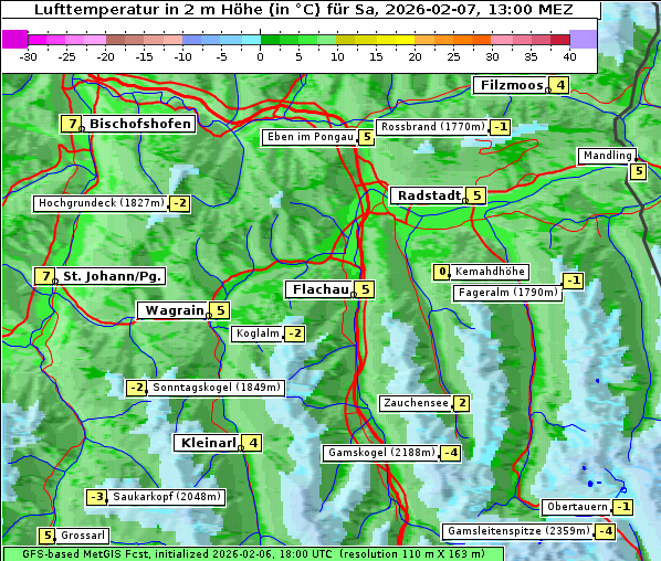 Temperatur, 7. 2. 2026