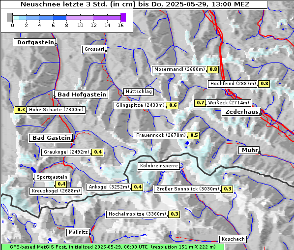 Neuschnee, 29. 5. 2025