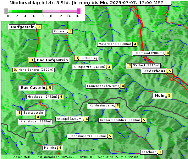 Niederschlag, 7. 7. 2025