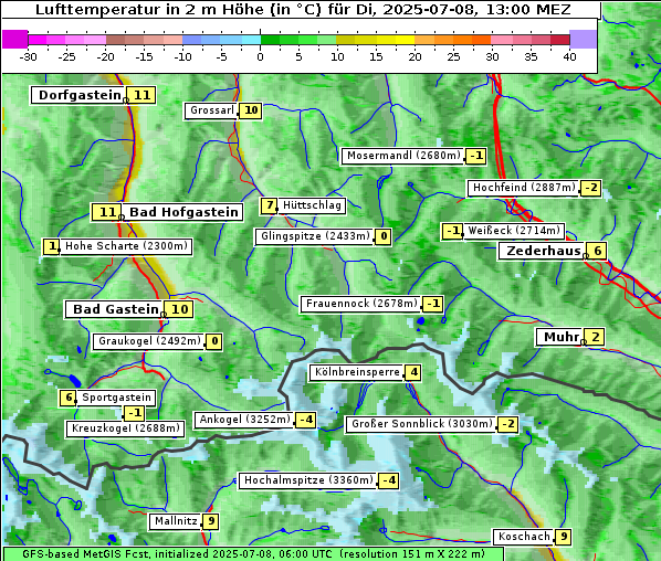 Temperatur, 8. 7. 2025