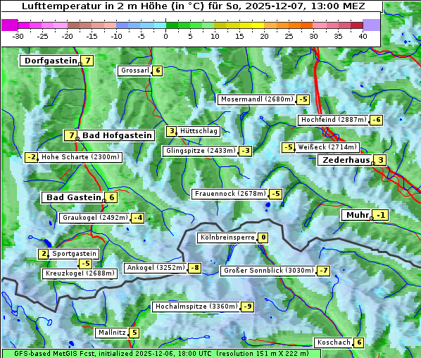 Temperatur, 7. 12. 2025