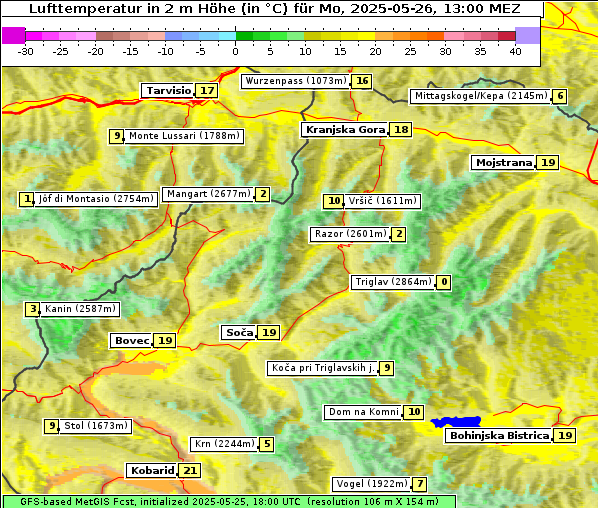 Temperatur, 26. 5. 2025