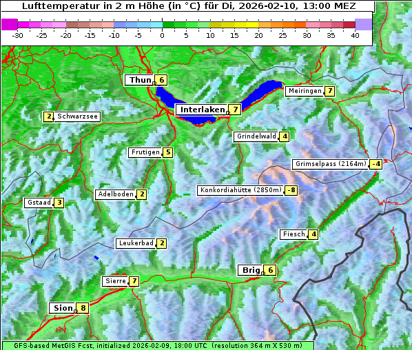 Temperatur, 10. 2. 2026