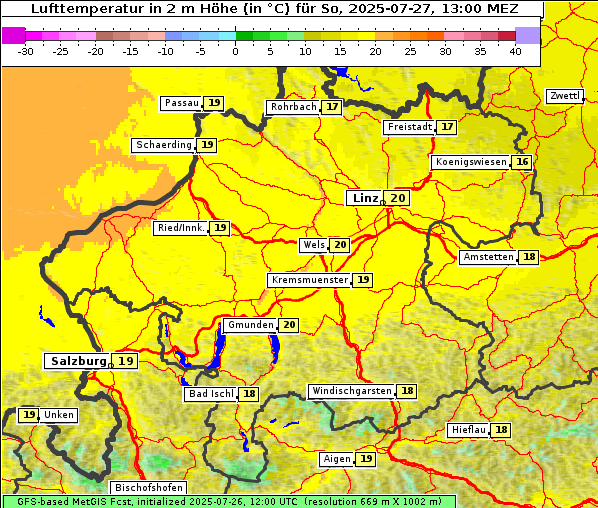 Temperatur, 27. 7. 2025