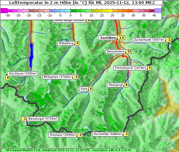 Temperatur, 12. 11. 2025