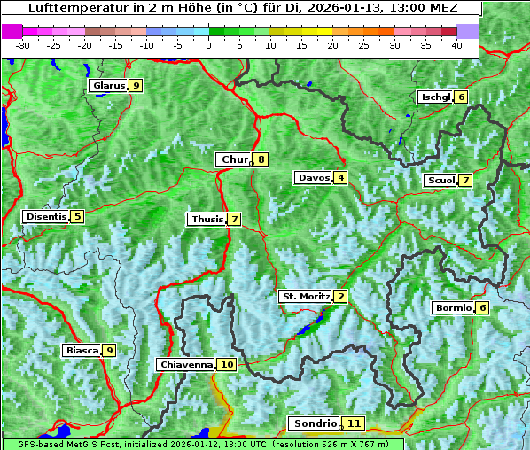 Temperatur, 13. 1. 2026
