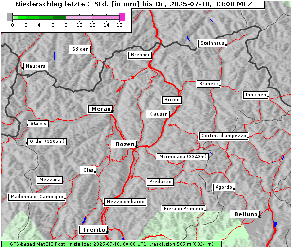 Niederschlag, 10. 7. 2025