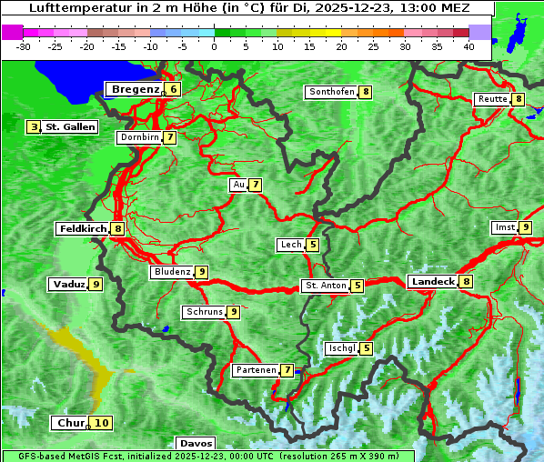 Temperatur, 23. 12. 2025