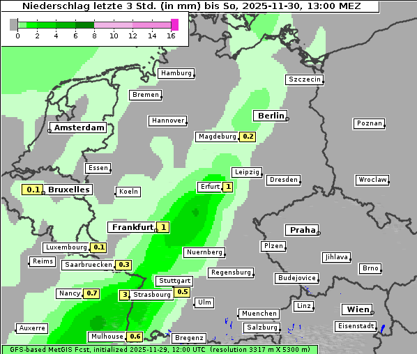 Niederschlag, 30. 11. 2025
