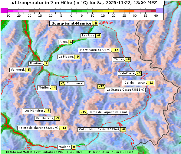 Temperatur, 22. 11. 2025