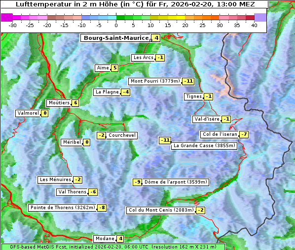 Temperatur, 20. 2. 2026