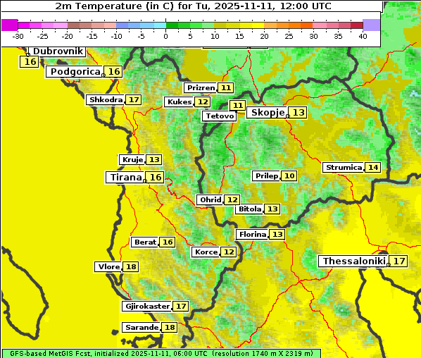 Temperatur, 11. 11. 2025