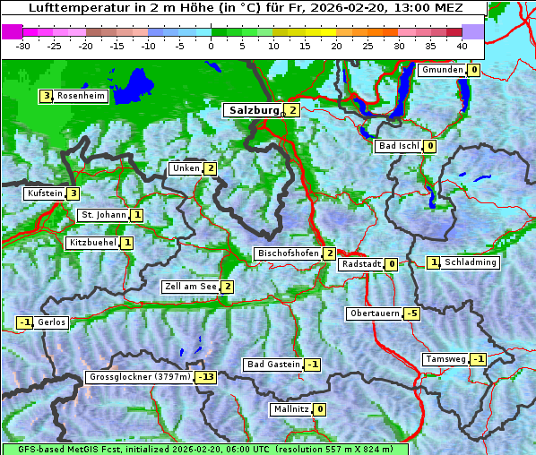 Temperatur, 20. 2. 2026