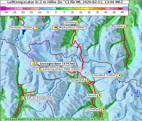 Temperatur, 11. 2. 2026