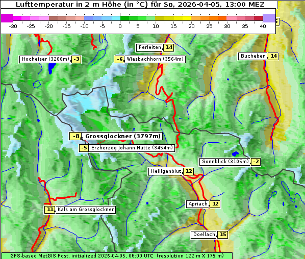 Temperatur, 5. 4. 2026