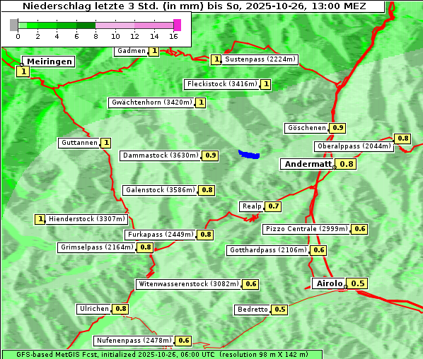 Niederschlag, 26. 10. 2025