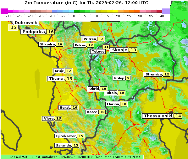 Temperatur, 26. 2. 2026
