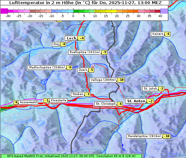 Temperatur, 27. 11. 2025