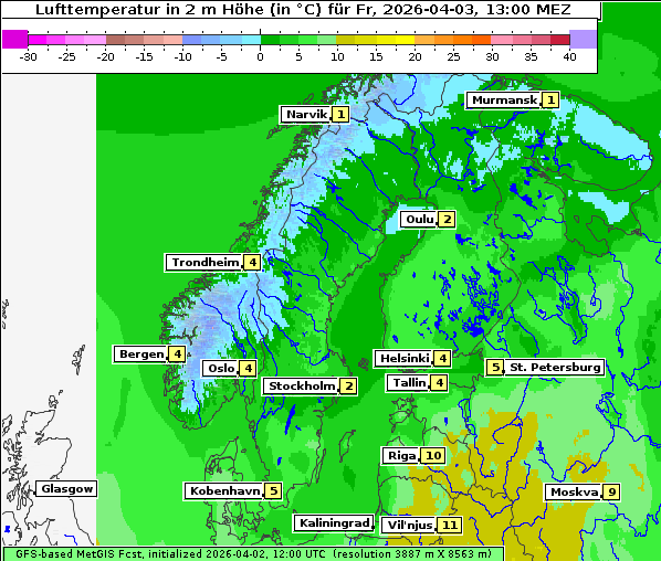 Temperatur, 3. 4. 2026