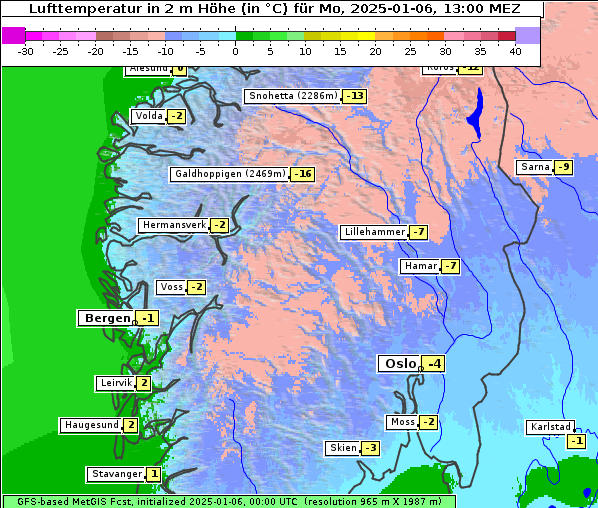 Temperatur, 6. 1. 2025