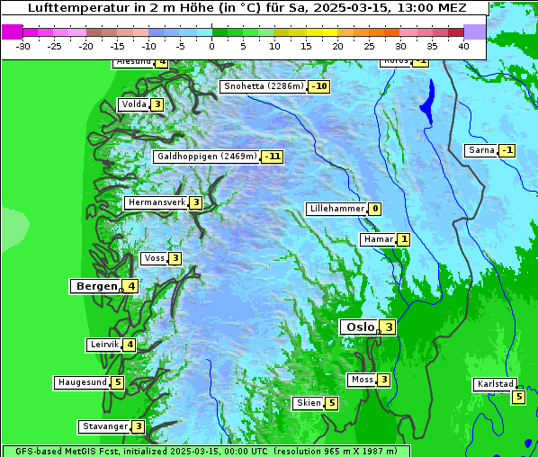 Temperatur, 15. 3. 2025