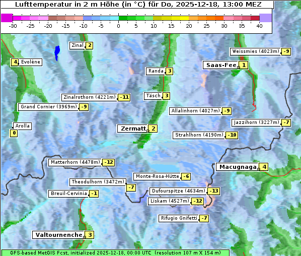 Temperatur, 18. 12. 2025