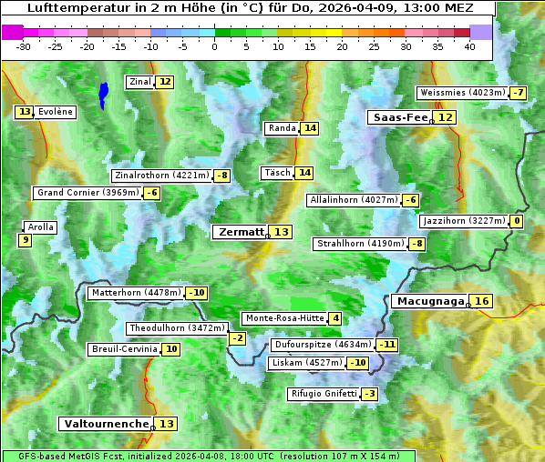 Temperatur, 9. 4. 2026