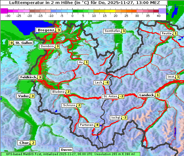 Temperatur, 27. 11. 2025