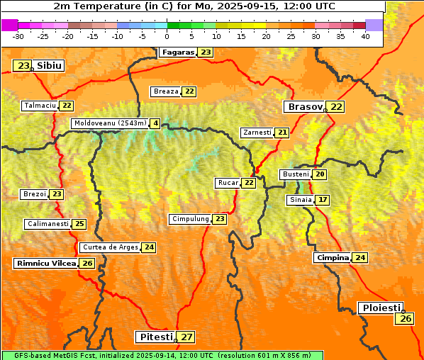 Temperatur, 15. 9. 2025