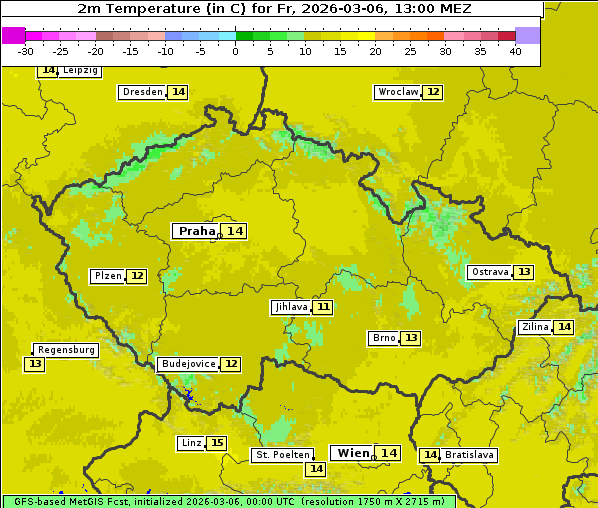 Temperatur, 6. 3. 2026