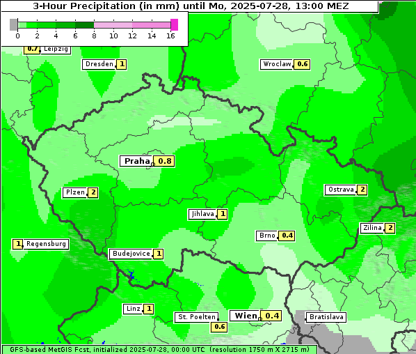 Niederschlag, 28. 7. 2025