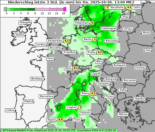 Niederschlag, 30. 10. 2025