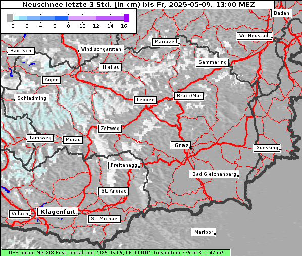 Neuschnee, 9. 5. 2025