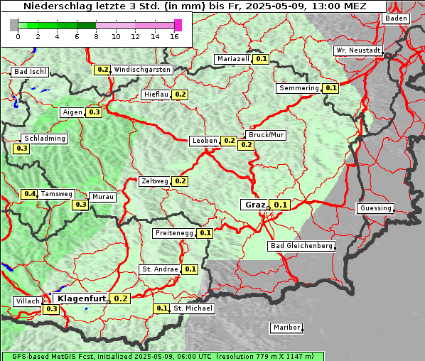 Niederschlag, 9. 5. 2025