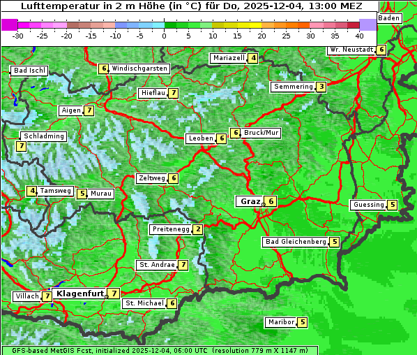 Temperatur, 4. 12. 2025