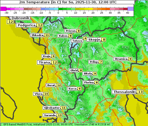 Temperatur, 30. 11. 2025