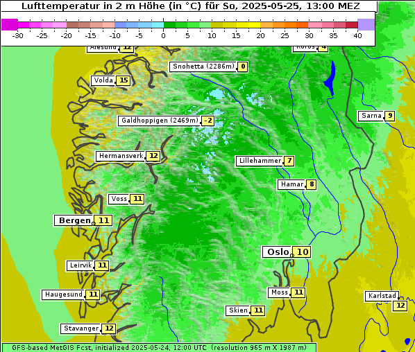 Temperatur, 25. 5. 2025