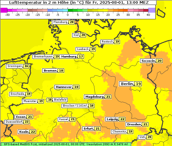 Temperatur, 1. 8. 2025