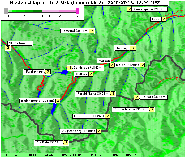 Niederschlag, 13. 7. 2025
