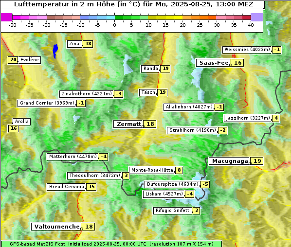 Temperatur, 25. 8. 2025