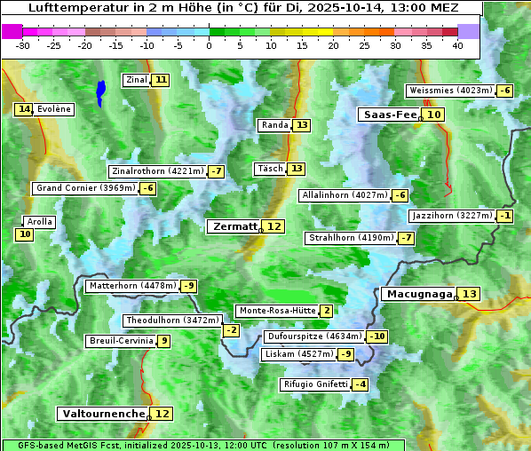 Temperatur, 14. 10. 2025