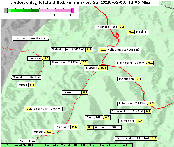 Niederschlag, 9. 8. 2025