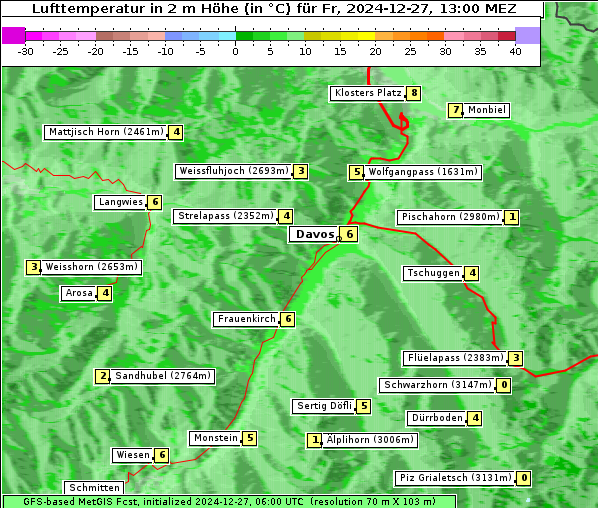 Temperatur, 27. 12. 2024